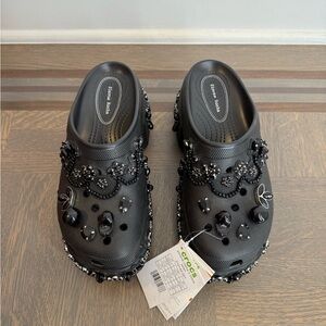 Simone Rocha X CROCS Black Embellished Clogs